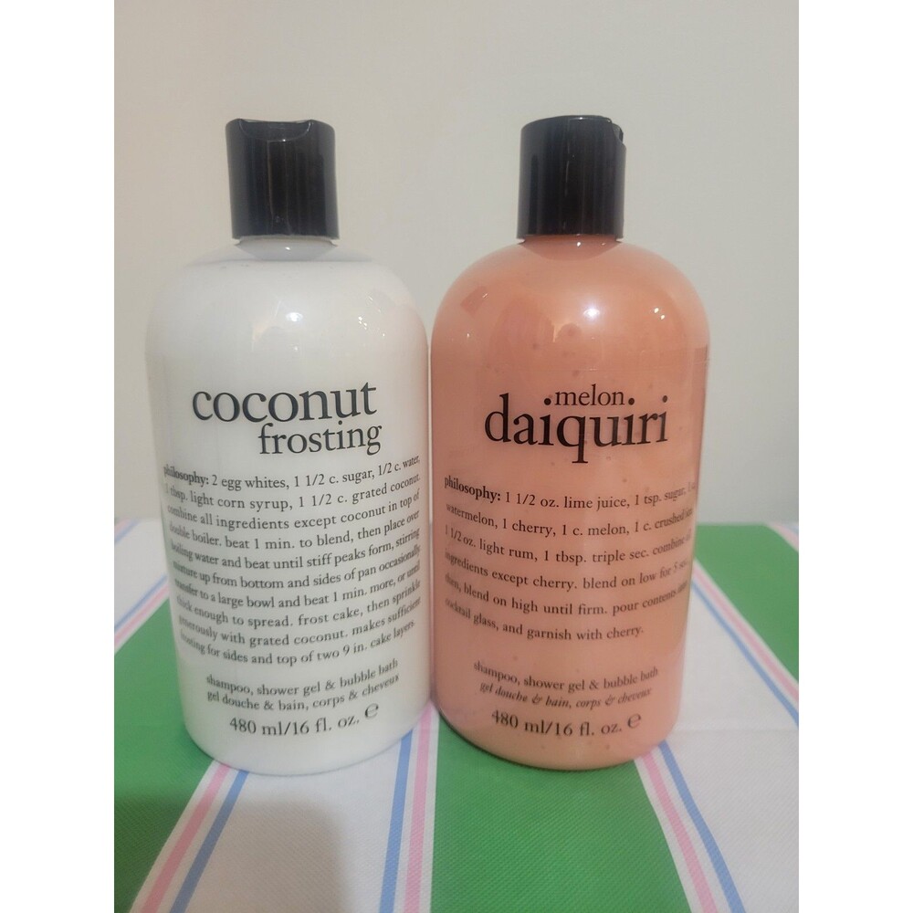Coconut Frosting & Melon Daiquiri Philosophy 3-in-1 Shower Gel 16oz. NEW